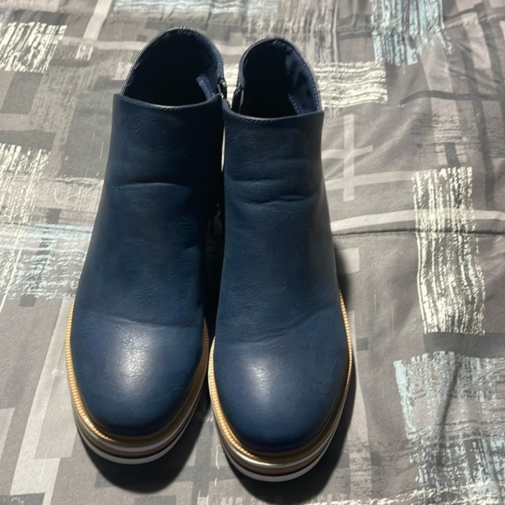 Navy blue boots worn once. Size 8